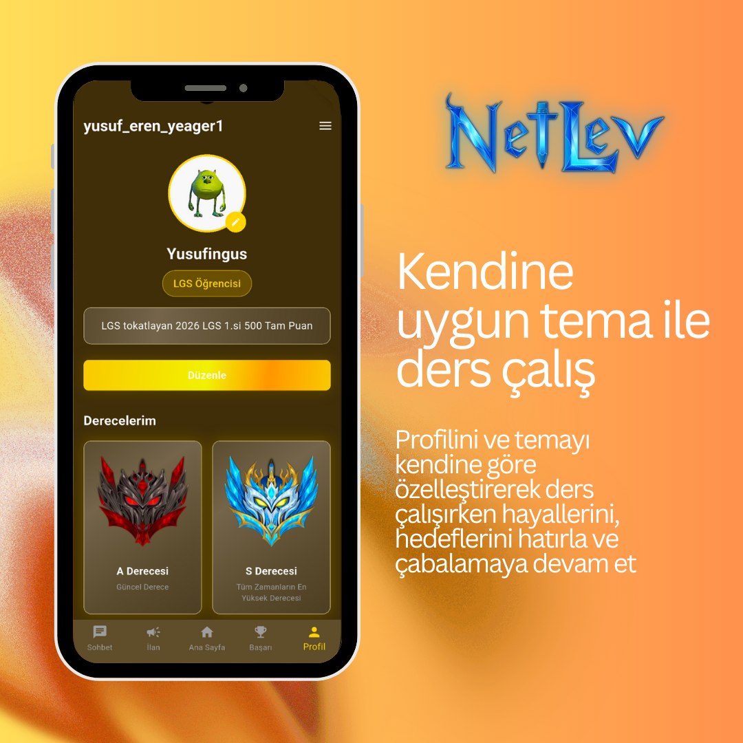 NetLev Profil Sayfası - Profil ve Özelleştirme